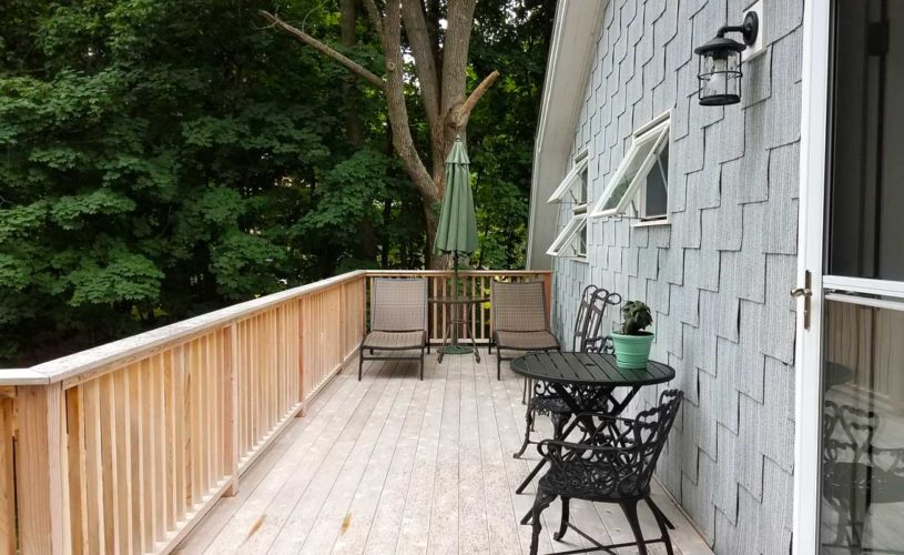 belfast maine rental private deck with porch furniture