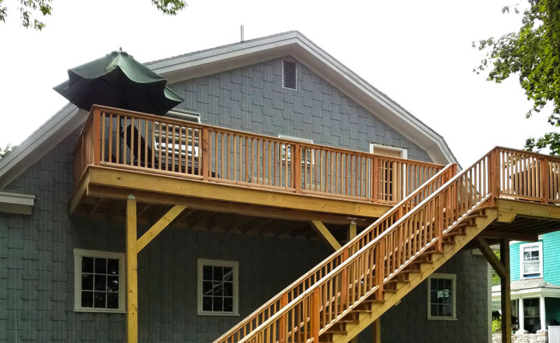 belfast maine rental stairs and deck